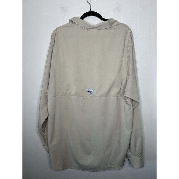 Columbia PFG Shirt Men's Fishing Outdoor Vented Tan Long Sleeve Size Large - Picture 4 of 10